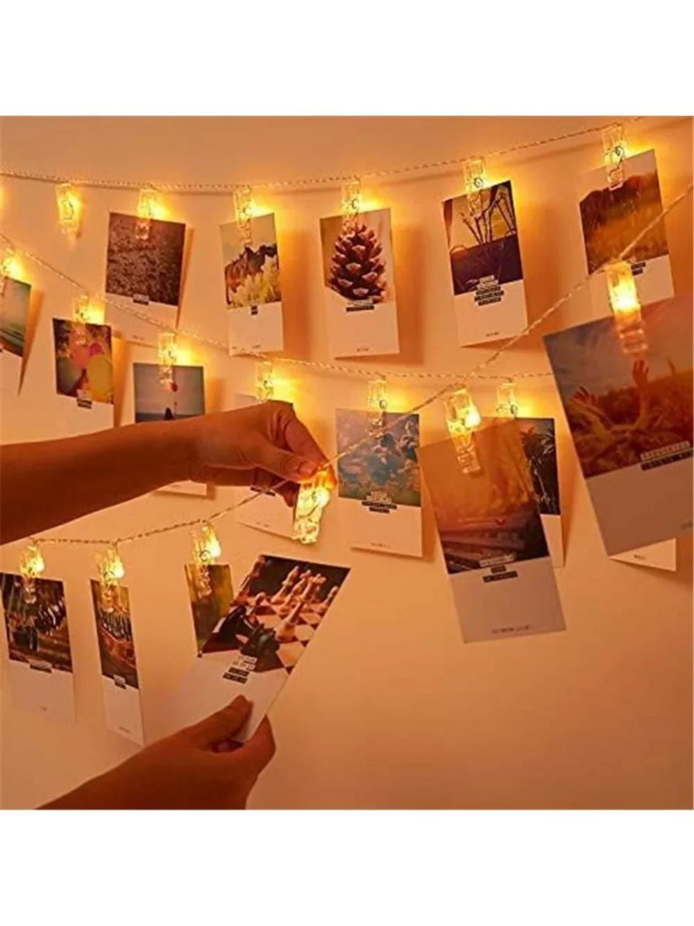 LED Photo Clip String Lights Warm White Fairy Lights Bedroom Wall Decor